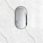 Noosa Framed Mirror 900x450mm Oval Matte Black