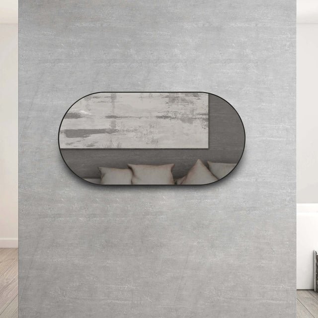 Noosa Framed Mirror 1200x600mm Oval Matte Black Framed Mirror Otti Australia