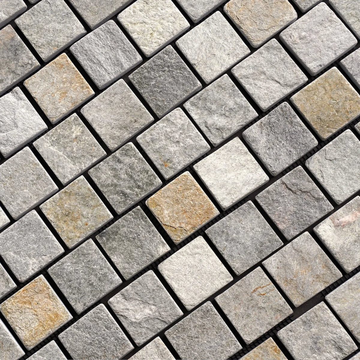Summit Cobblestone mesh-backed sheet layout by Tilemall