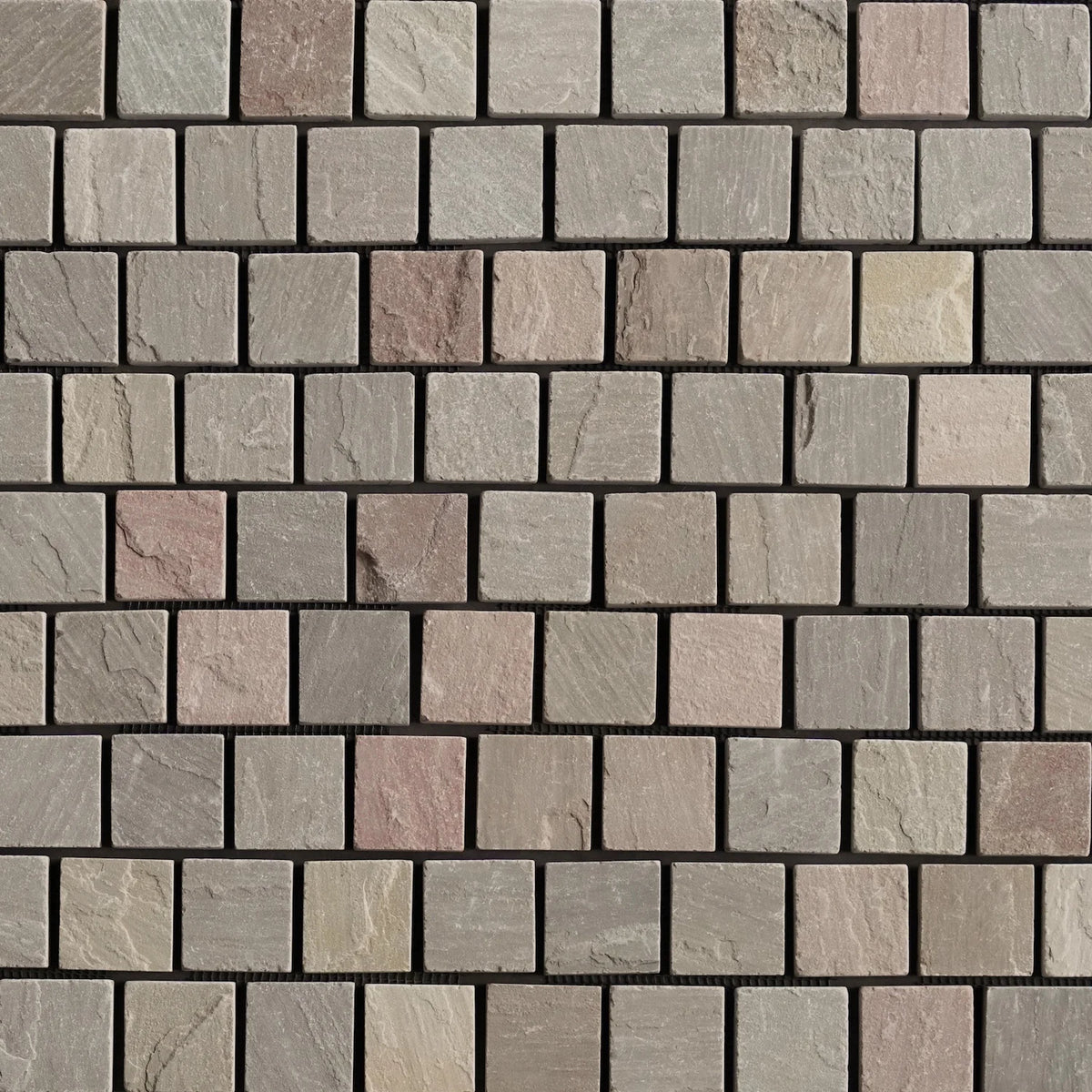 Plazzio Limestone mesh-backed sheet layout by Tilemall