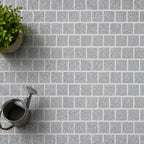 Silver Grey Granite Mesh-backed Cobblestone Sheet Brick Bond 30mm