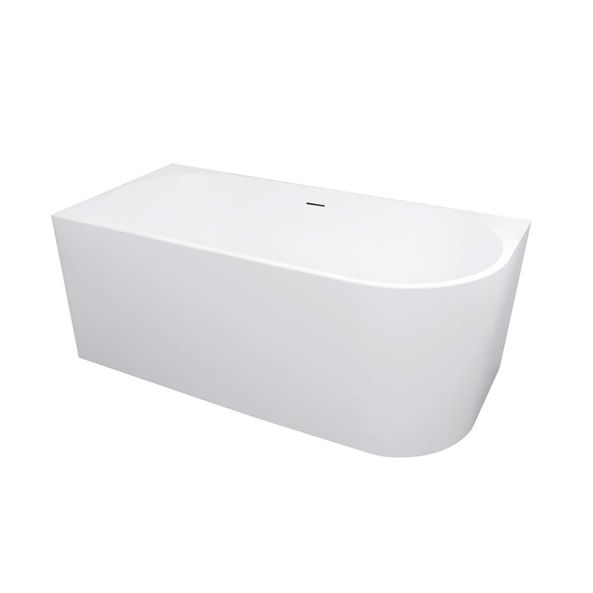 Corner Bathtub Left 1500mm Gloss White with Overflow Bath Inspire
