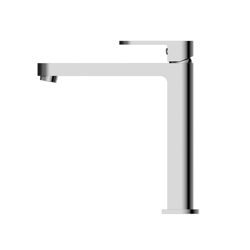 Nero Ecco Tall Basin Mixer Chrome Tapware Nero