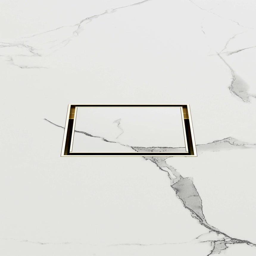 Nero 100mm Square Tile Insert Floor Waste 50mm Outlet Brushed Gold Other Accessories Nero