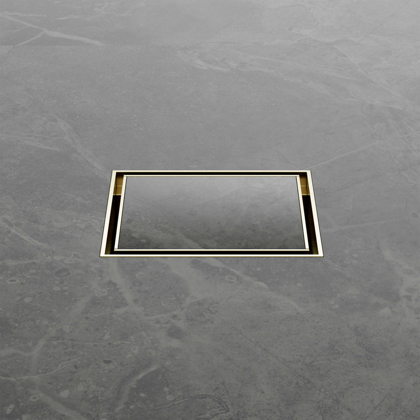 Nero 100mm Square Tile Insert Floor Waste 50mm Outlet Brushed Gold Other Accessories Nero