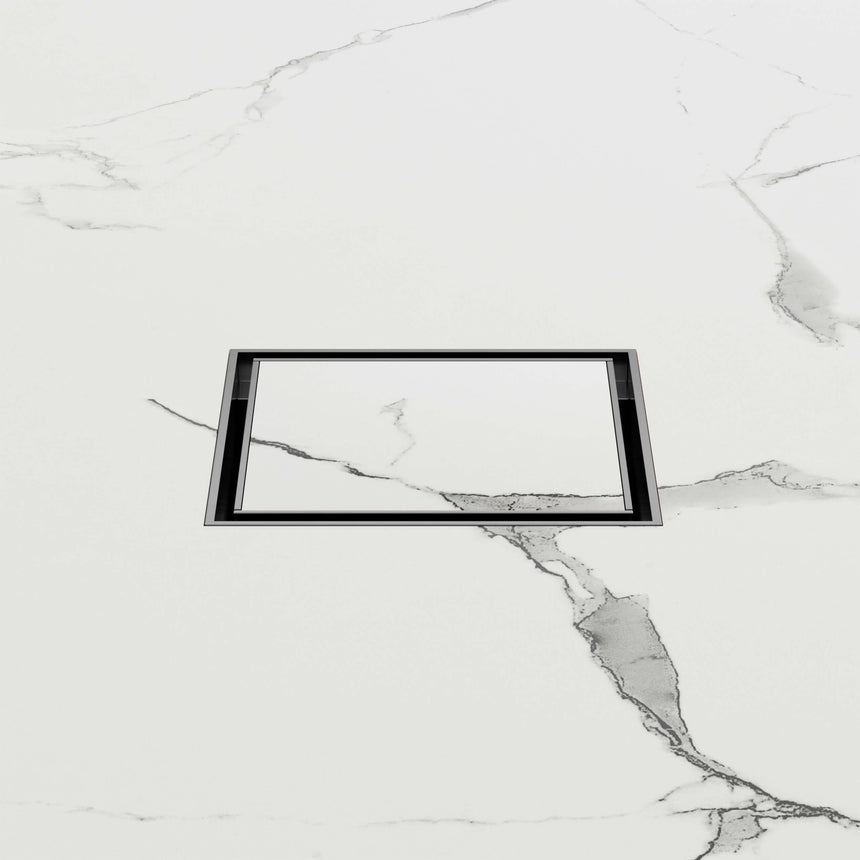 Nero 100mm Square Tile Insert Floor Waste 50mm Outlet Gun Metal Other Accessories Nero