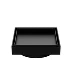 Nero 130mm Square Tile Insert Floor Waste 100mm Outlet Matte Black