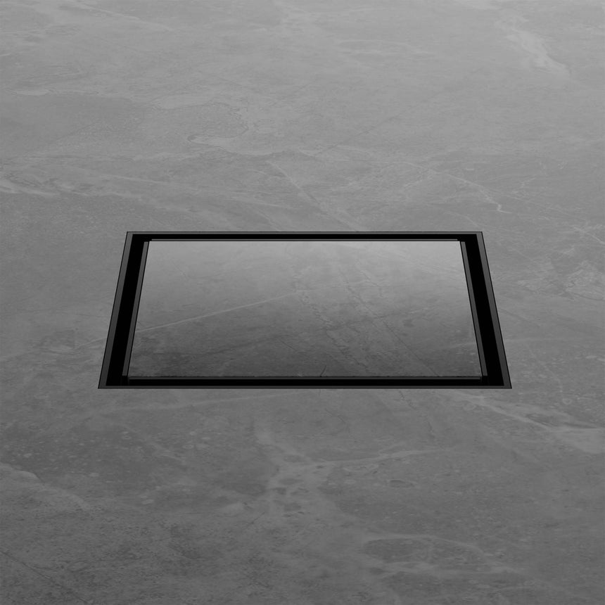 Nero 130mm Square Tile Insert Floor Waste 100mm Outlet Matte Black Other Accessories Nero