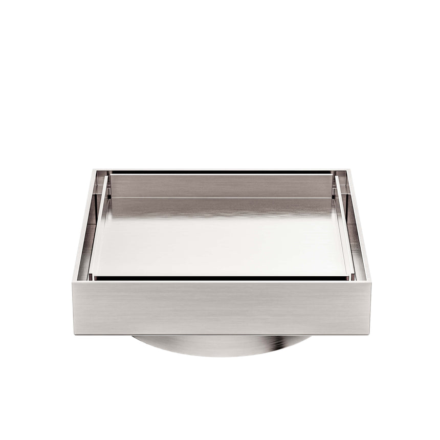 Nero 130mm Square Tile Insert Floor Waste 100mm Outlet Brushed Nickel Other Accessories Nero Default Title