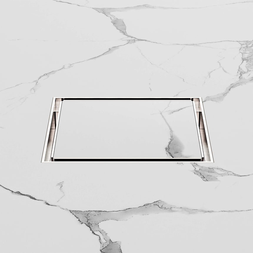 Nero 130mm Square Tile Insert Floor Waste 100mm Outlet Brushed Nickel Other Accessories Nero