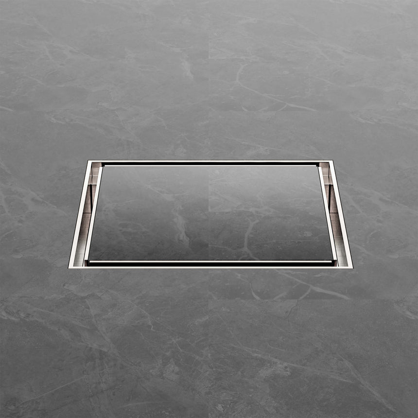 Nero 130mm Square Tile Insert Floor Waste 100mm Outlet Brushed Nickel Other Accessories Nero