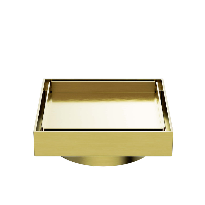 Nero 130mm Square Tile Insert Floor Waste 100mm Outlet Brushed Gold Other Accessories Nero Default Title