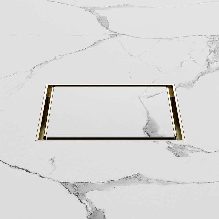 Nero 130mm Square Tile Insert Floor Waste 100mm Outlet Brushed Gold Other Accessories Nero