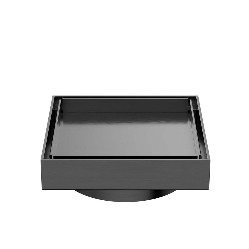 Nero 130mm Square Tile Insert Floor Waste 100mm Outlet Gun Metal Other Accessories Nero Default Title
