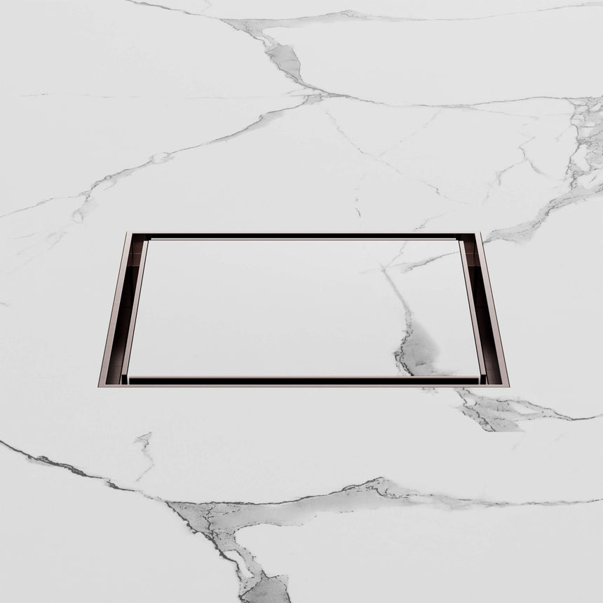 Nero 130mm Square Tile Insert Floor Waste 100mm Outlet Brushed Bronze Other Accessories Nero