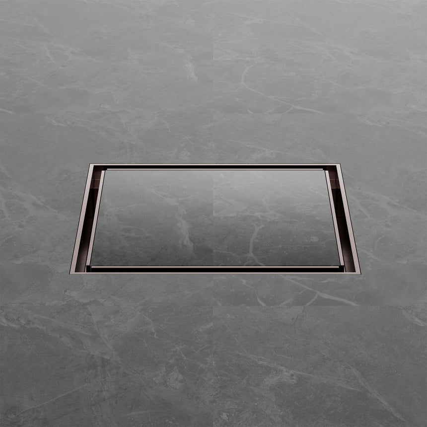Nero 130mm Square Tile Insert Floor Waste 100mm Outlet Brushed Bronze Other Accessories Nero