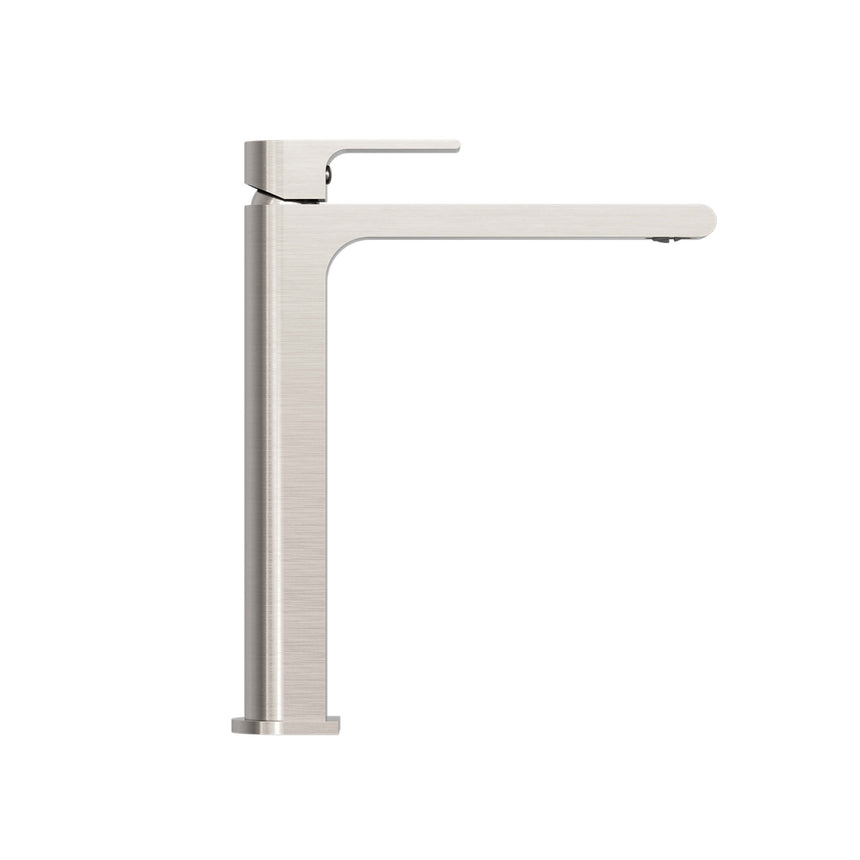 Nero Bianca Tall Basin Mixer Brushed Nickel Tapware Nero