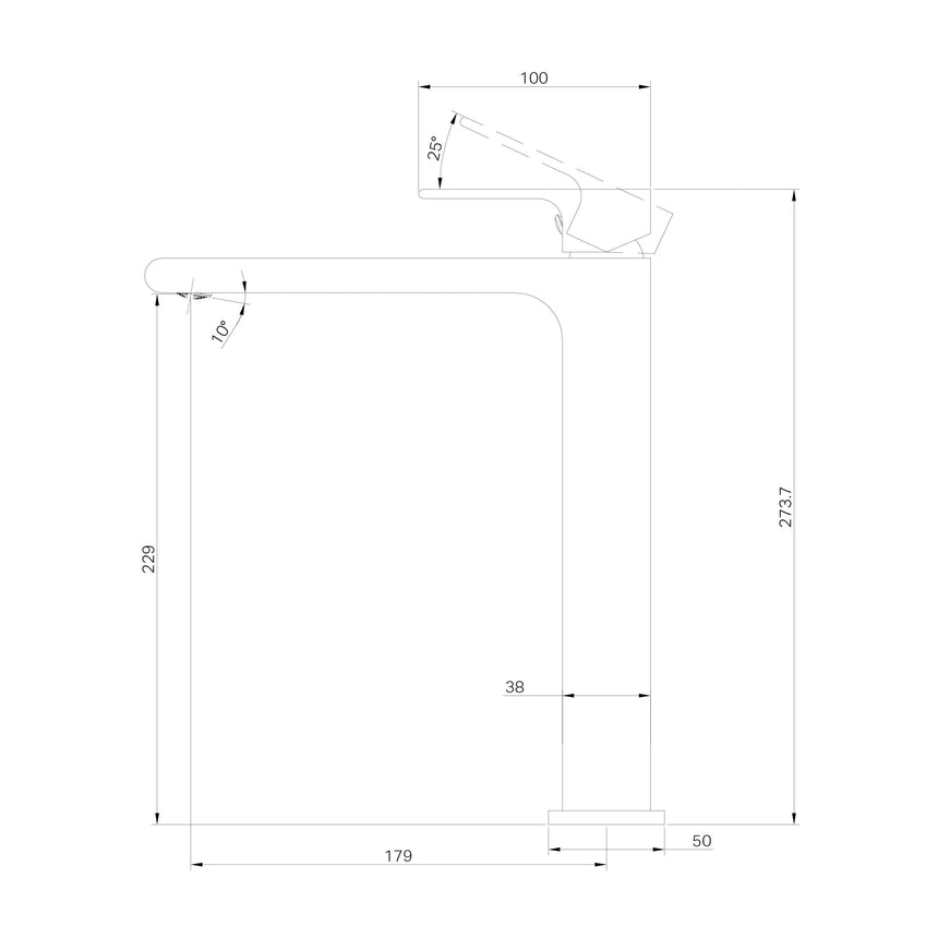 Nero Bianca Tall Basin Mixer Gun Metal Tapware Nero