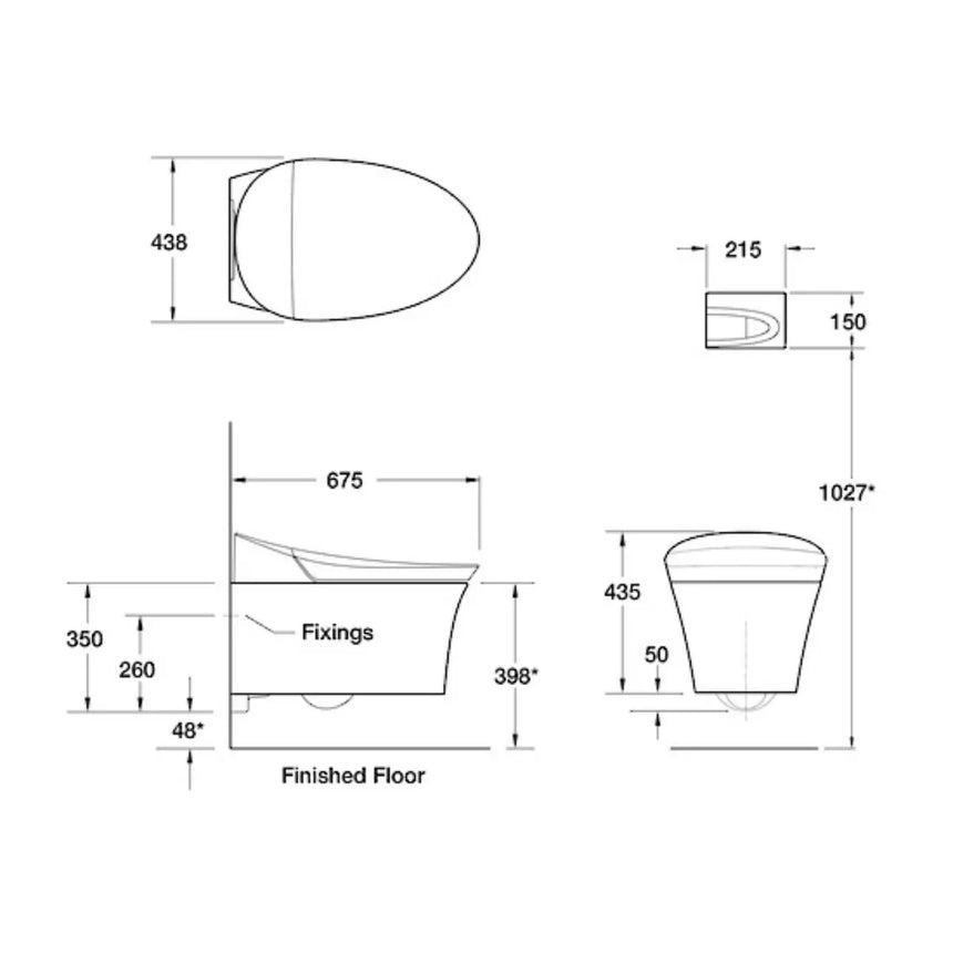 Veil Integrated Wall Hung Toilet Toilet Kohler