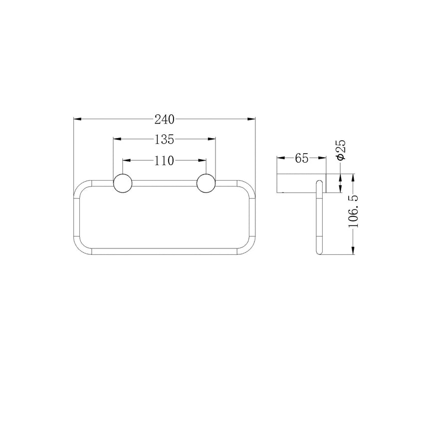 Nero New Mecca Towel Ring Matte Black Bathroom Accessories Nero