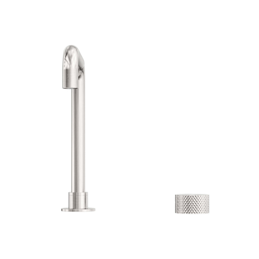 Nero Opal Progressive Tall Basin Set Brushed Nickel Tapware Nero