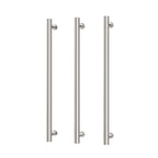 Phoenix Heated Triple Towel Rail Round 800mm Brushed Nickel