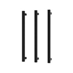 Phoenix Heated Triple Towel Rail Square 600mm Matte Black