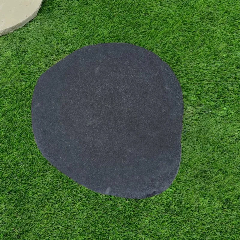 Midnight Glow Limestone Organic Stepping Stones natural stone surface and installation by Tilemall