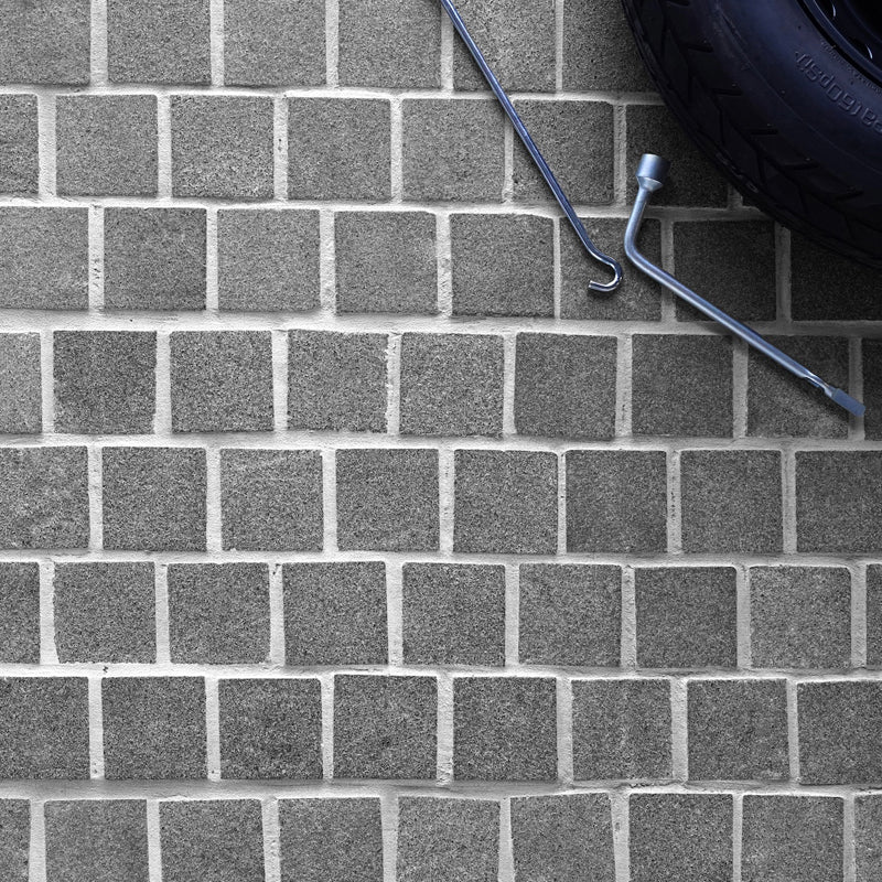 Sesame Grey Granite mesh-backed sheet layout by Tilemall