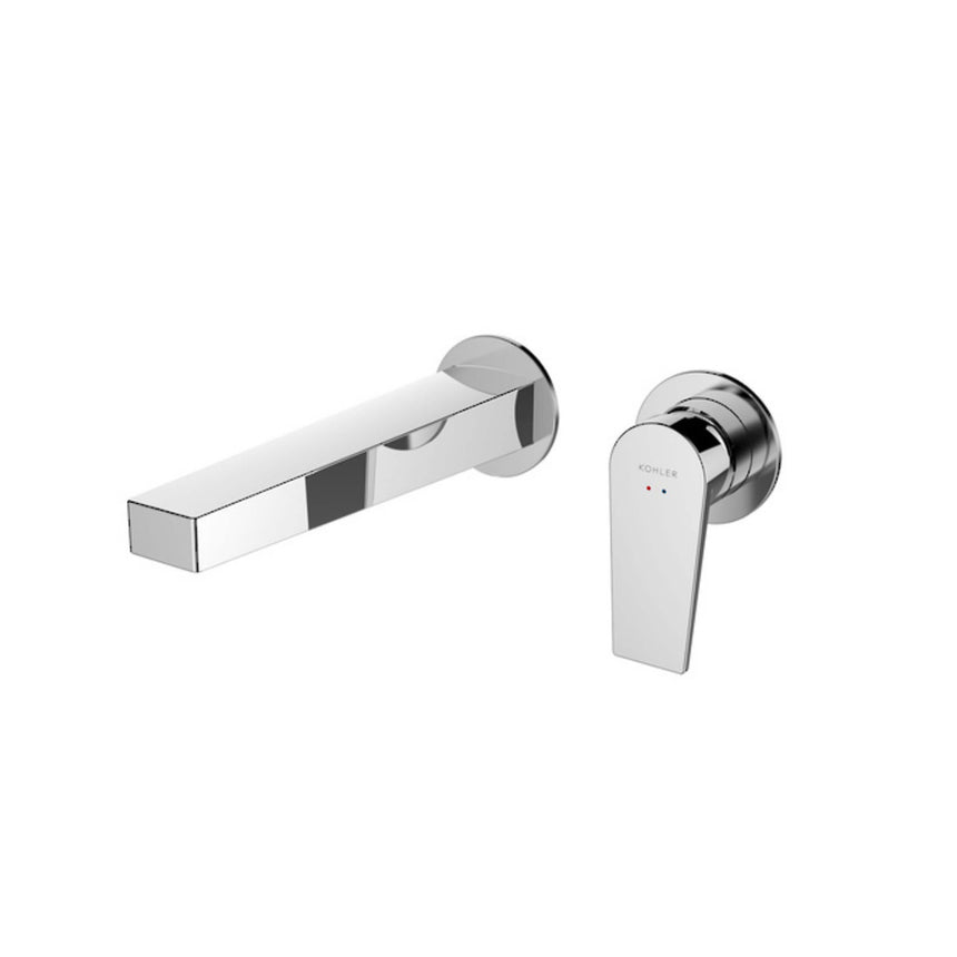 Taut Wall Basin Mixer Chrome Tapware Kohler Default Title