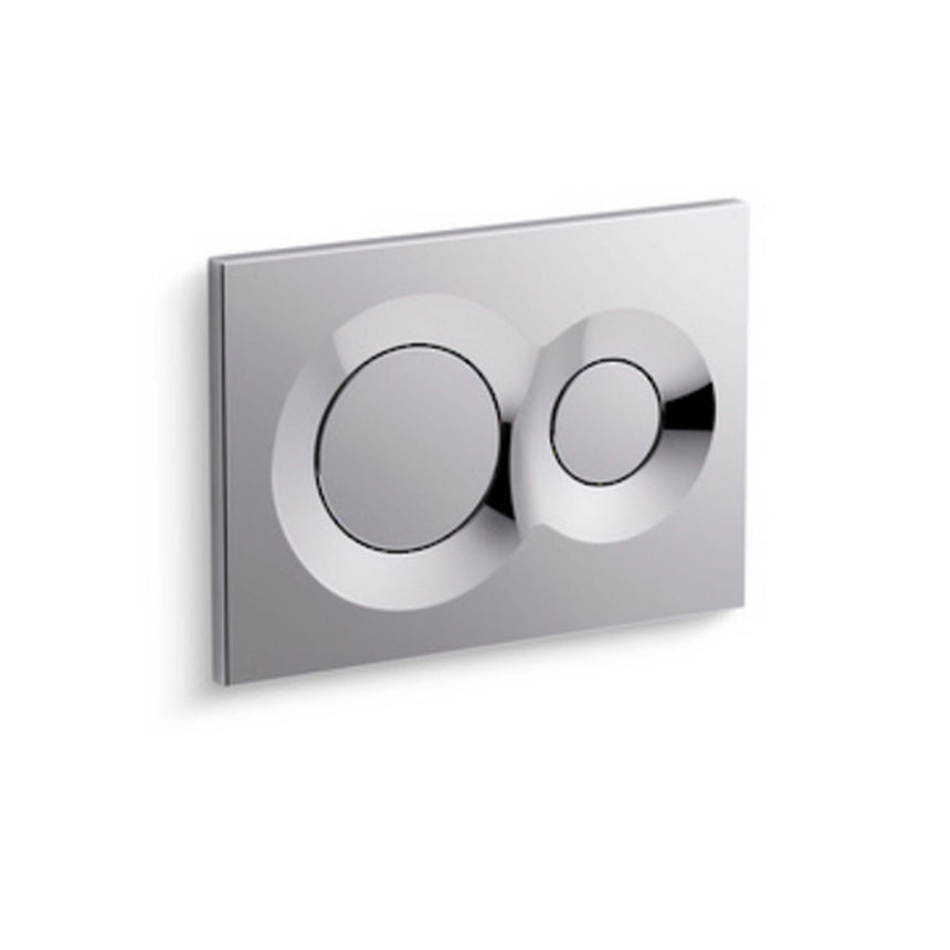 Kohler Lynk pneumatic face plate chrome with dual circular buttons for toilet flush control by Tilemall