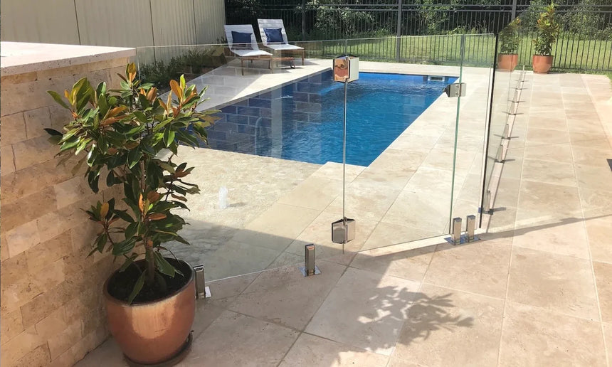 Ivory Premium Travertine natural stone surface and installation by Tilemall