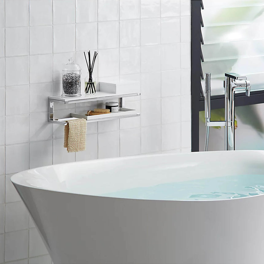 Veil Lithocast Freestanding Bath Gloss White Bath Kohler