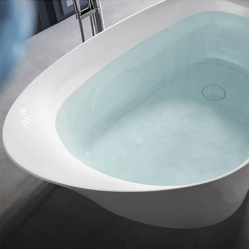 Veil Lithocast Freestanding Bath Gloss White Bath Kohler