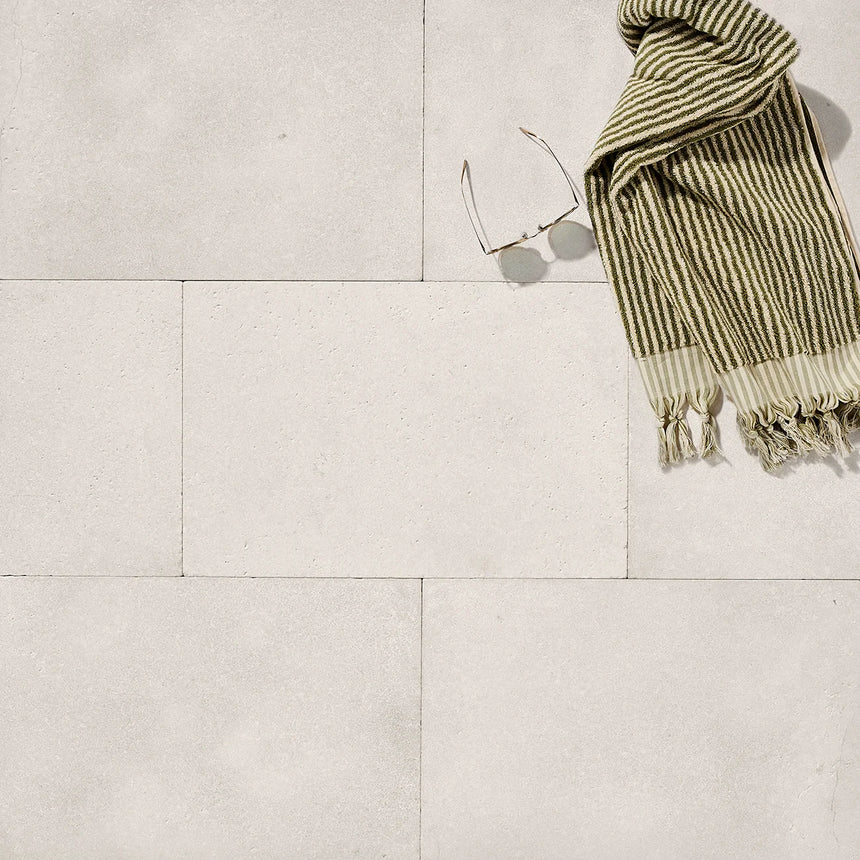 Cresme Limestone natural stone surface and installation by Tilemall
