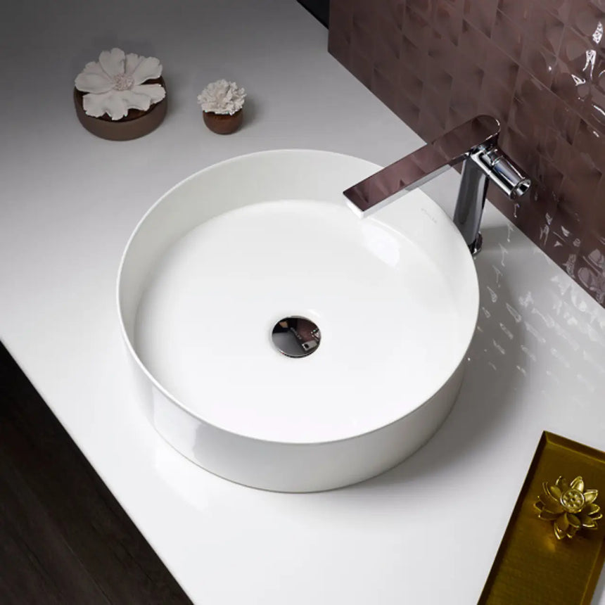 Mica Round Slim Basin White Bathroom Basin Kohler
