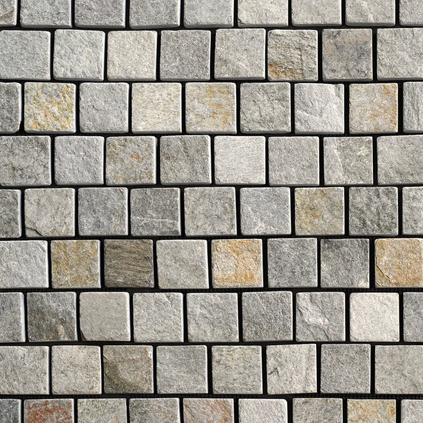 Summit Cobblestone mesh-backed sheet layout by Tilemall