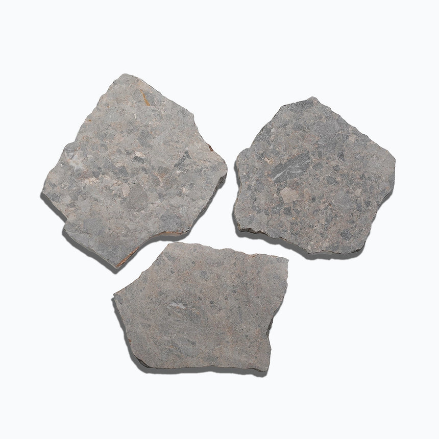 Valas three irregular stone samples on a white background by Tilemall