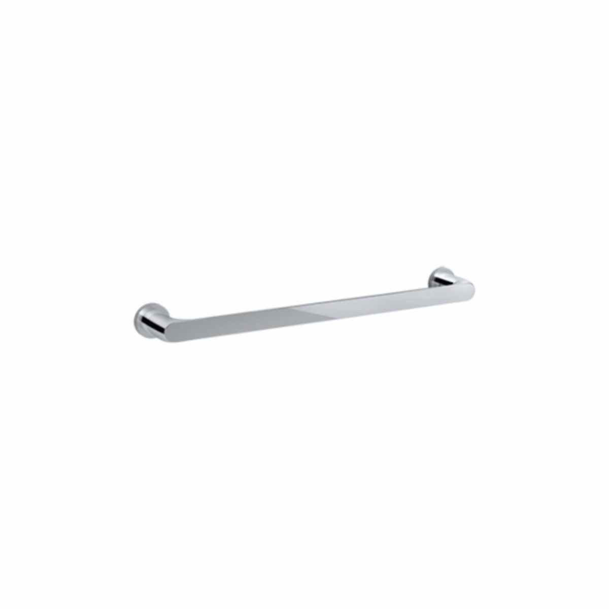 Kohler Avid towel bar 457mm polished chrome by Tilemall, horizontal bar with round wall mounts