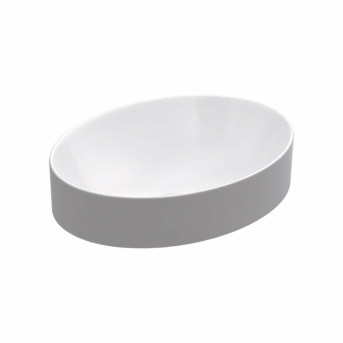 Oval above-counter ceramic vessel basin by Tilemall, Kohler Chalice series, gloss white