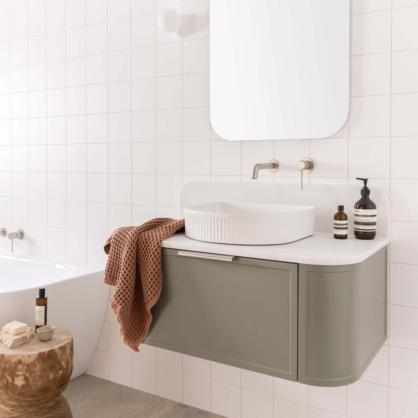 ADP Flo All Drawer Slim Wall Hung Vanity Durasein Solid Surface Vanity ADP