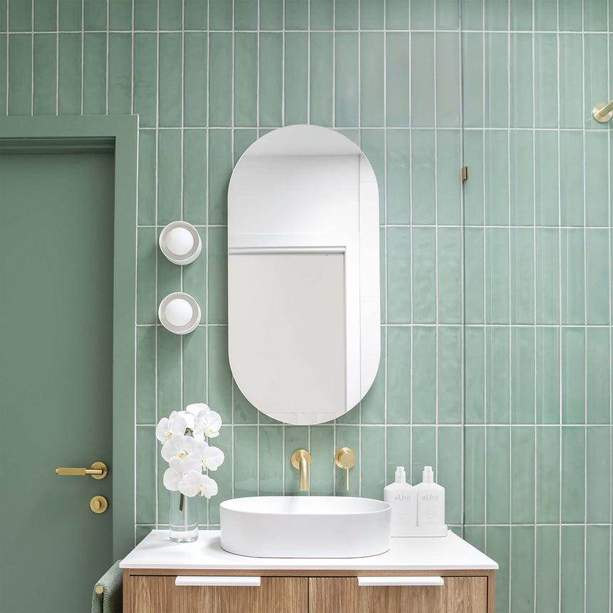 ADP Pill Polished Edge Frameless Mirror Oval Frameless Mirror ADP