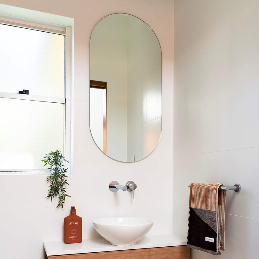 ADP Pill Polished Edge Frameless Mirror Oval Frameless Mirror ADP