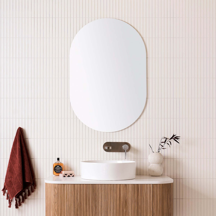 ADP Pill Polished Edge Frameless Mirror Oval Frameless Mirror ADP