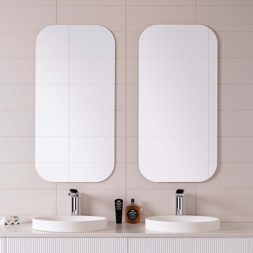 ADP Stadium Polished Edge Frameless Mirror Rounded Rectangle Frameless Mirror ADP