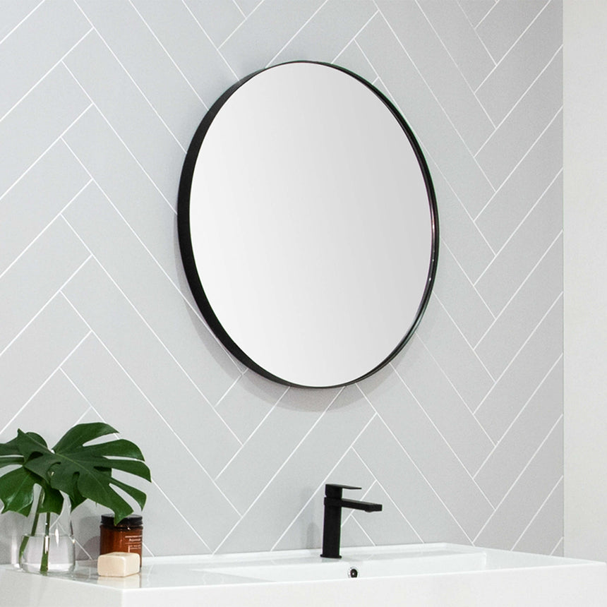 ADP Alora Framed Mirror 700x700mm Round Matte Black Framed Mirror ADP