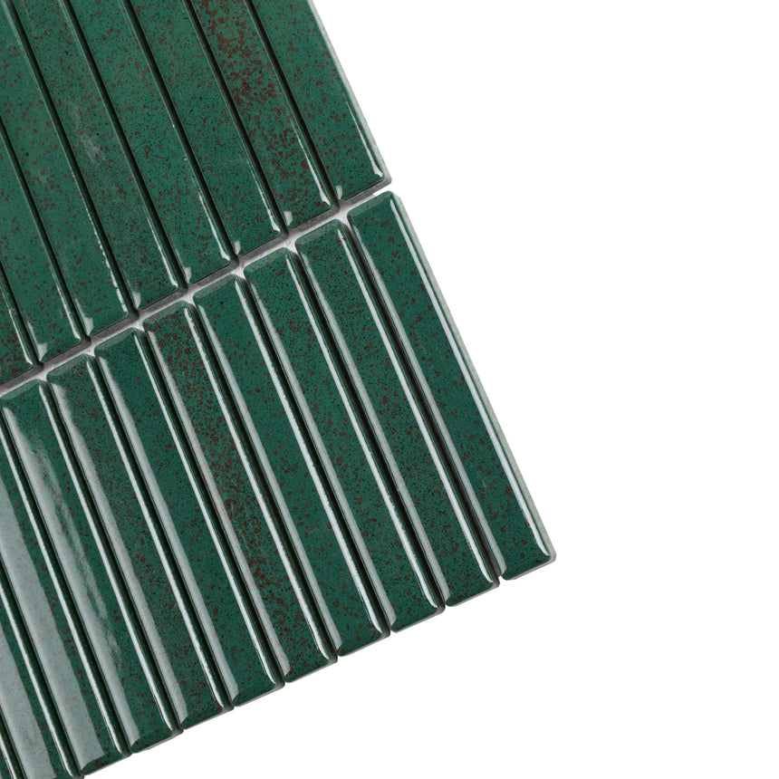 Antique Porcelain Mosaic Kit Kat 12x92 Gloss Coral Green Porcelain Mosaic Tilemall
