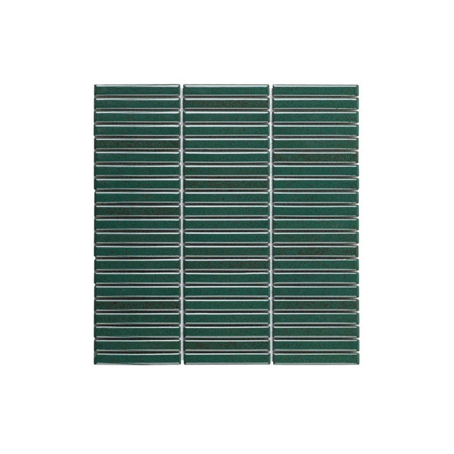 Antique Porcelain Mosaic Kit Kat 12x92 Gloss Coral Green Porcelain Mosaic Tilemall