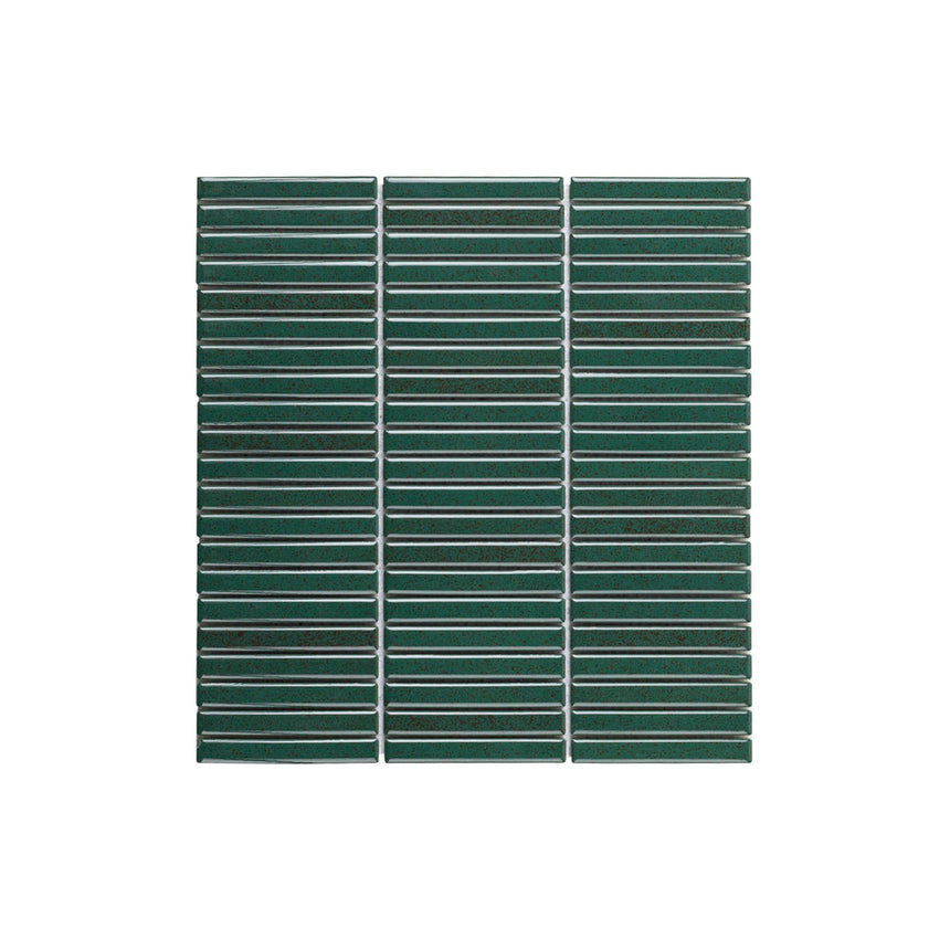 Antique Porcelain Mosaic Kit Kat 12x92 Gloss Coral Green Porcelain Mosaic Tilemall