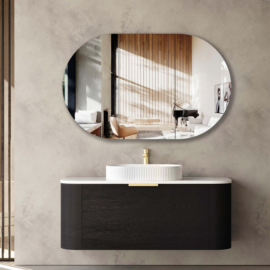 Bondi Black Oak Single Basin Vanity Vanity Otti Australia 1200mm Solid Surface Cloudy Carrara-20mm